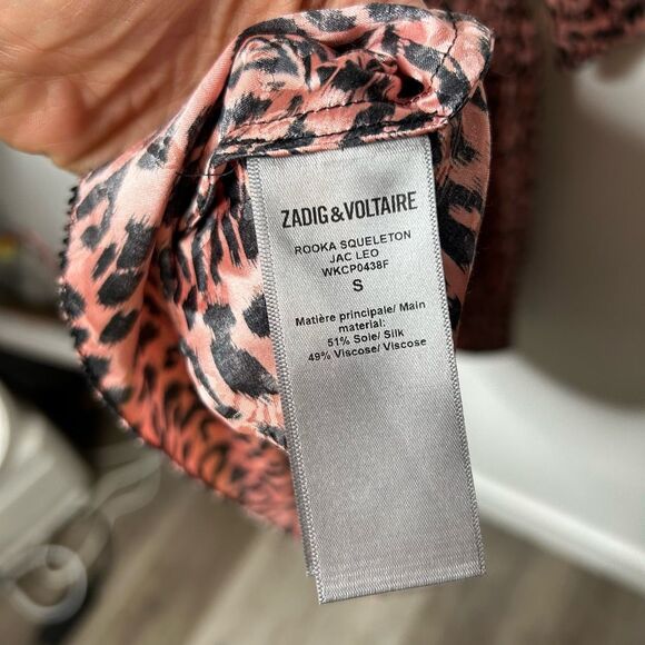 Zadig & Voltaire Pink Rooka Squeleton Mini Dress Size S Designer Runway Animal - Picture 10 of 15